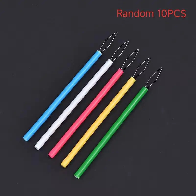 Leader Beader Threading Needle Sewing Tools Cylindrical Colorful Qme Multicolor 10pcs