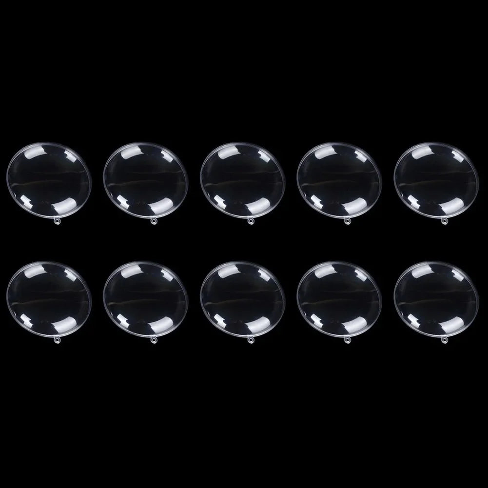 10PCS Christmas Balls Home Decor Wedding Christmas Party decoration Transparent Flat Ball 7/8/9/10cm DIY Christmas Tree Ornament Qme 10pcs 8cm