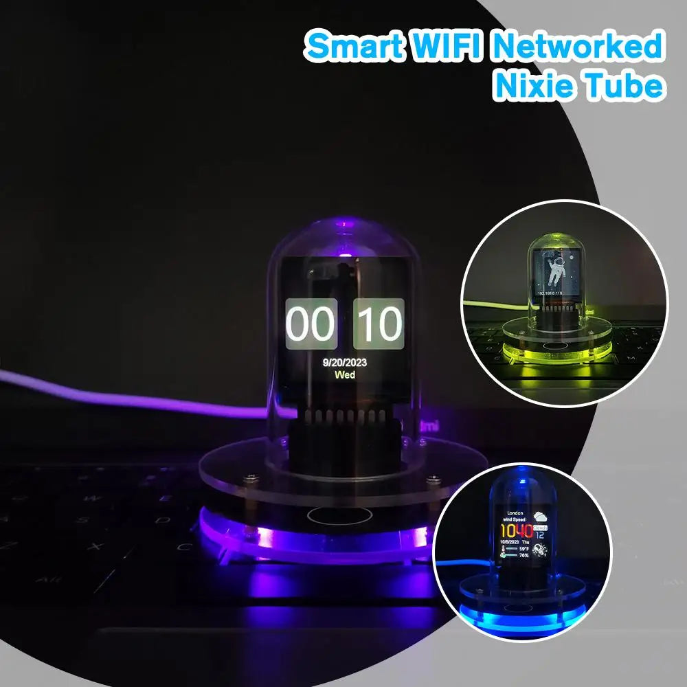 New Smart WIFI Networked Nixie Tube Automatically Update Digital Desktop Decorations Christmas Birthday Give Friend Gifts Qme