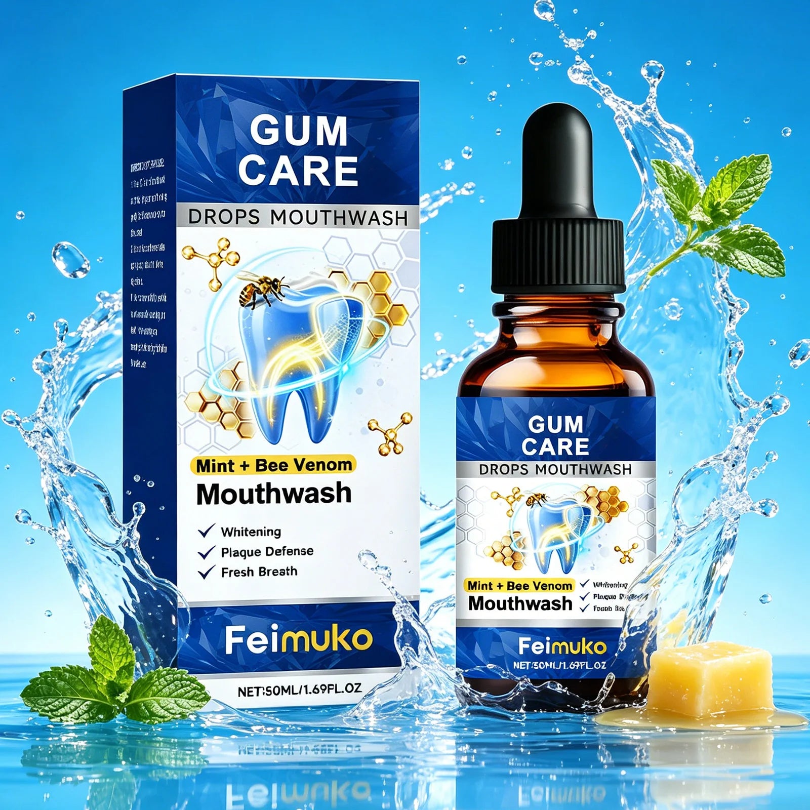 Bee Venom Mouthwash Remove Mouth Odor Reduce Yellowing Tooth Stains Cleaning Gum Refreshing Portable Oral Hygiene Care Liquid Qme