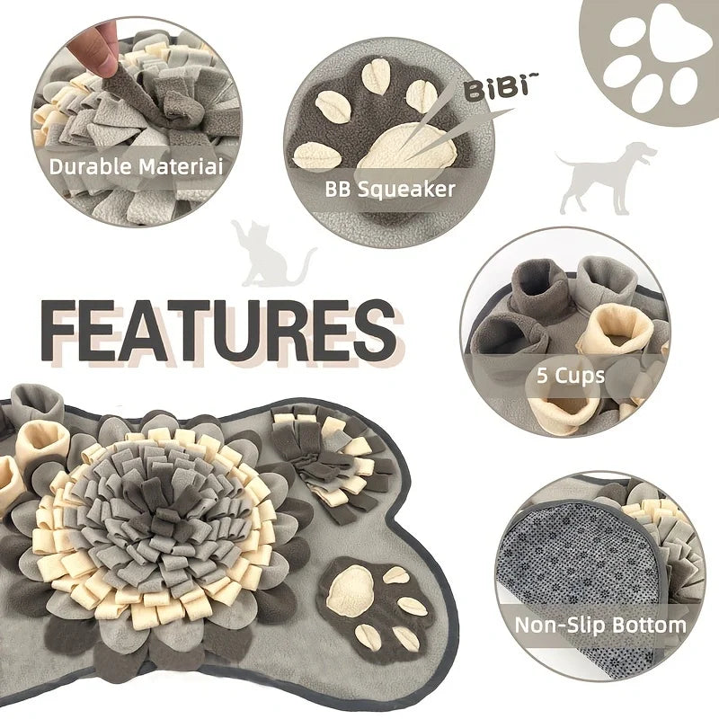Pet Sniffing Mat For Dogs, Interactive Durable Dog Slow Feeding Pad Training Mat For Foraging Skills And Slow Eating Qme