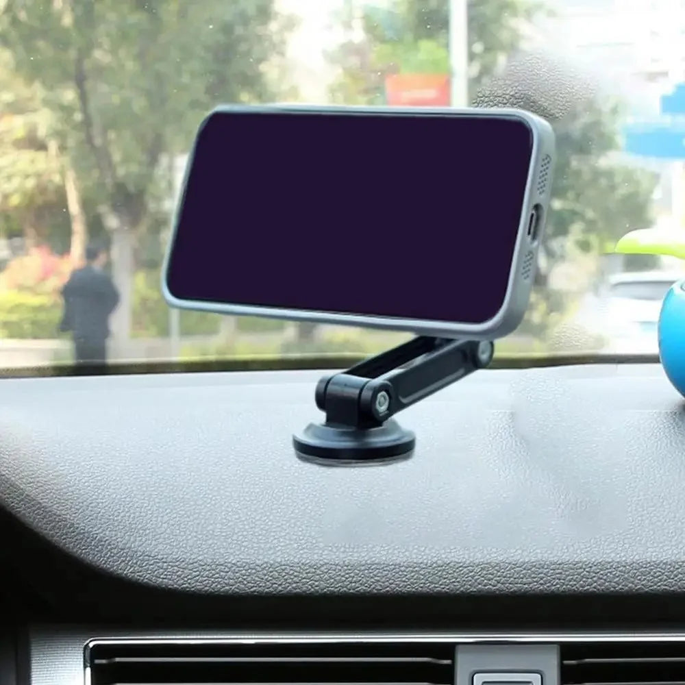 Magnetic Phone Car Mount Folding Cell Phone Holder Multifunctional Phone Mount Rotatable Mobile Phone Stand For iPhone Samsung Qme