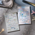 30Pcs/book Cute Die-cut Flash Decorative Stickers Book DIY Scrapbook Phone Case Decoration Collage Material Aesthetic Stationery Qme 2A-60 Pcs