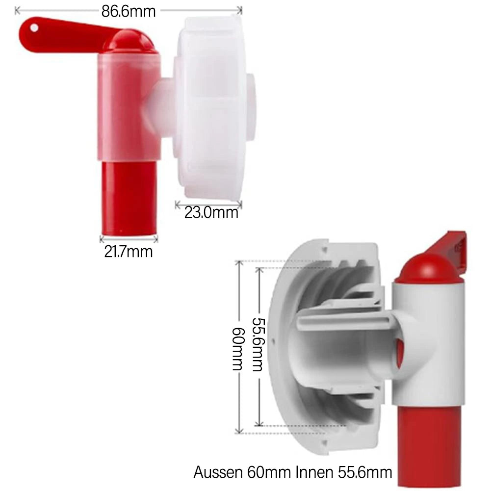 Horticultural Plant Nutrient Solution Faucet Outlet Tap DN61 Dosing Tap For 15-60 Litre Canister Tap Gardening Watering Faucet Qme