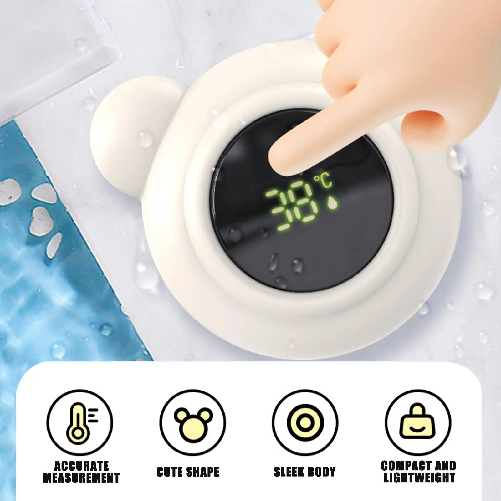 Bath Thermometers Baby Digital Safe Bathtub Thermometers With LED Display Bathing Supplies for Pediatric Kids Bathtub Pool Home Qme