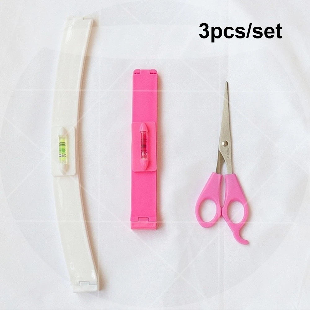 3Pcs/set Hair Cutting Tool Kit Bangs Trimming Scissors Comb Set for DIY Home Hair Styling Qme 3pcs (set)