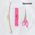 3Pcs/set Hair Cutting Tool Kit Bangs Trimming Scissors Comb Set for DIY Home Hair Styling Qme 3pcs (set)