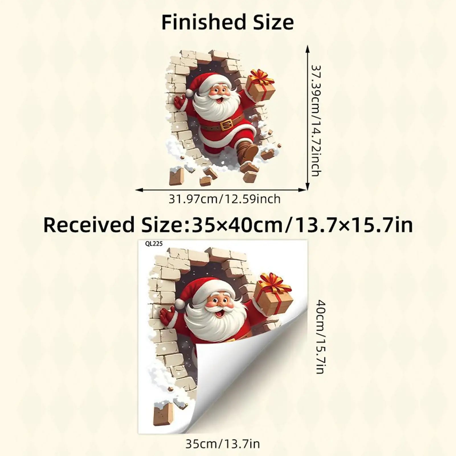 Santa Wall Stickers Christmas Decoration Claus Breaking Holiday Decal Qme
