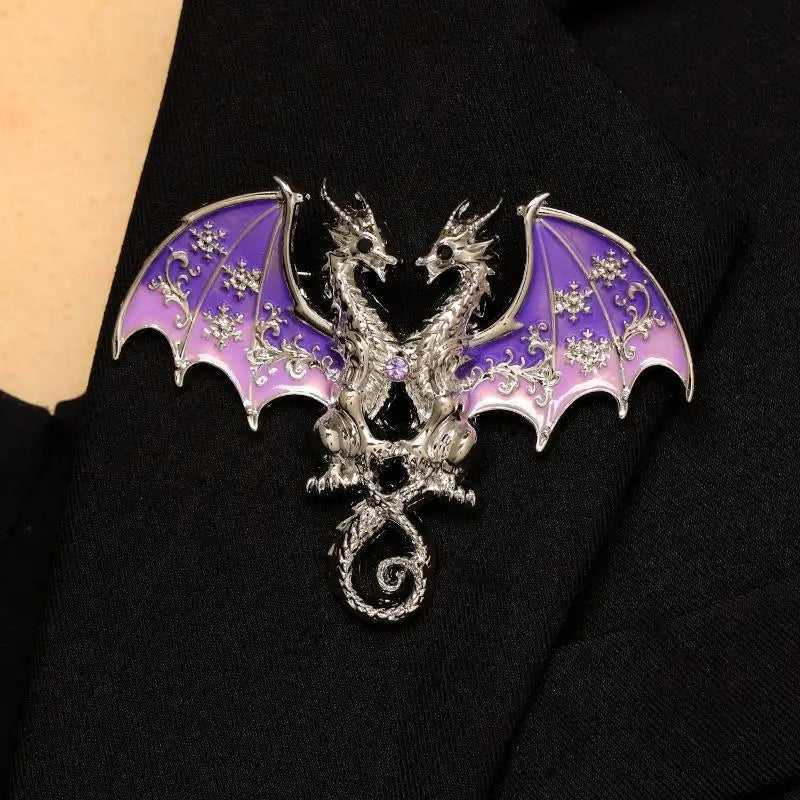 Unisex Beautiful 5-color Animal Party Office Brooch Pins Gifts Metal Dragon Brooches For Women Qme style 4