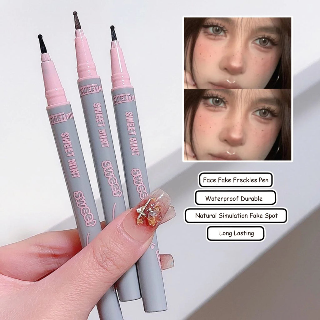Face Fake Freckles Pen Natural Liquid Tear Mole Pen Amber Brown Dot Spot Concealer Pen Lifelike Cheek Spots Tint Makeup Tool Qme