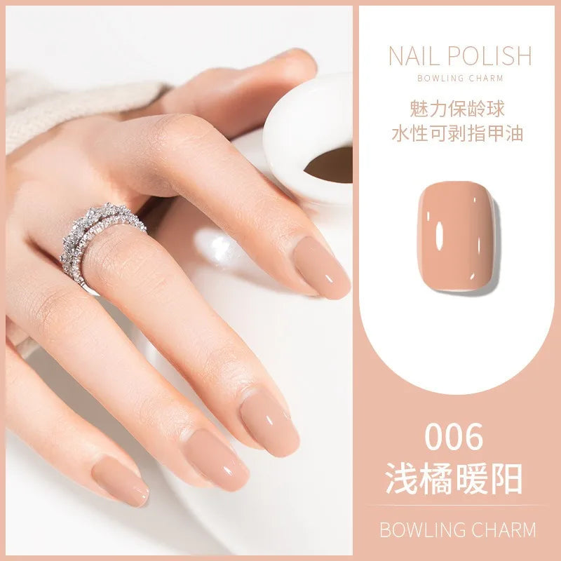 40 Colors New Nail Polish for Summer Water-based Quick Drying Tearable Nail Art Semipermanent Monochrome No Baking Lamp Varnish Qme 006