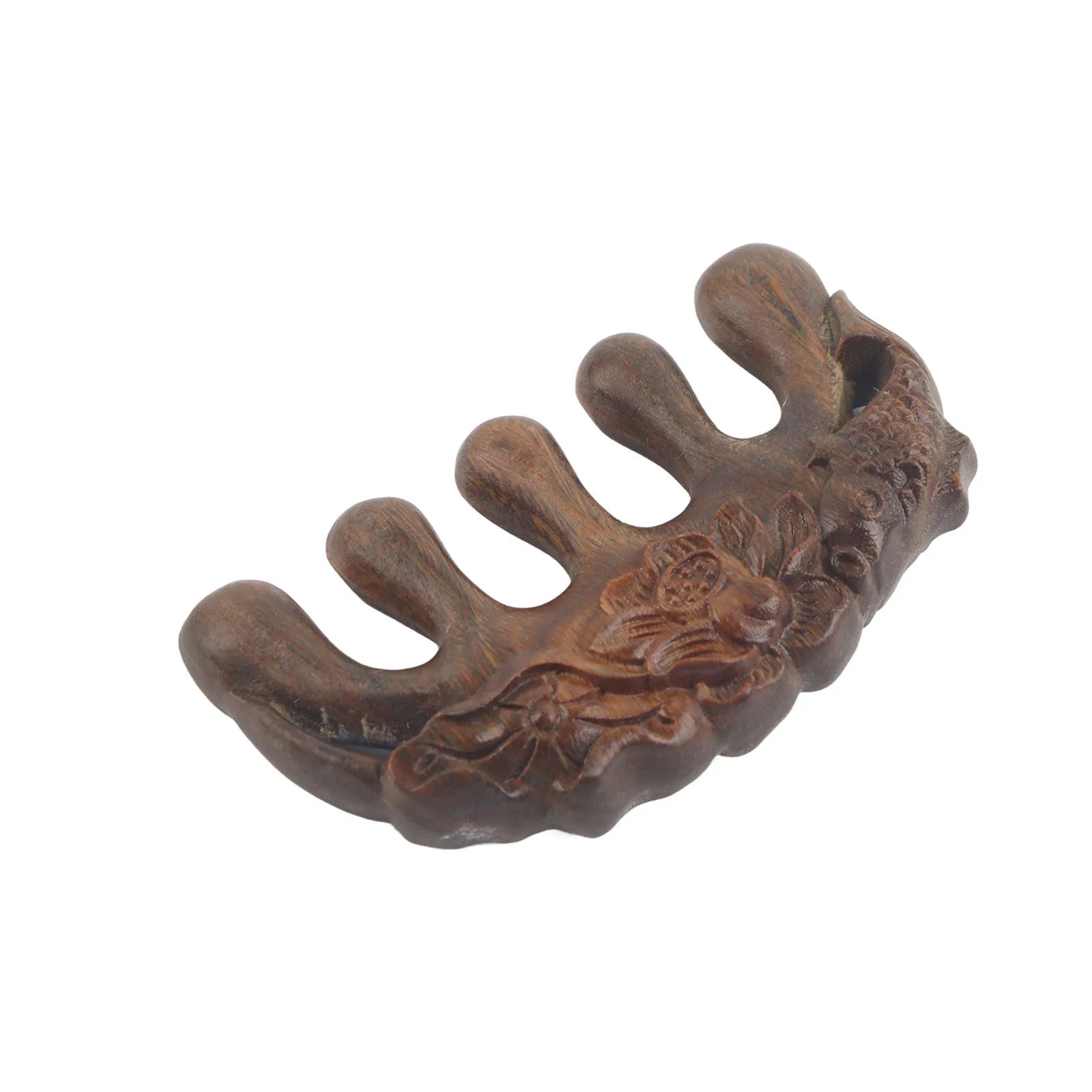 Meridian Wide Tooth Massage Comb Green Sandalwood Head Scalp Massage Comb for Neck Shoulder Hand Wooden Meridian Comb Qme