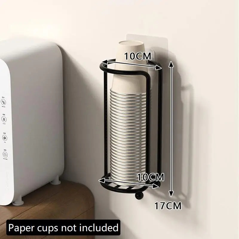 Metal Disposable Cup Storage Holder Rack Shelf Water Tea Cups Qme A2