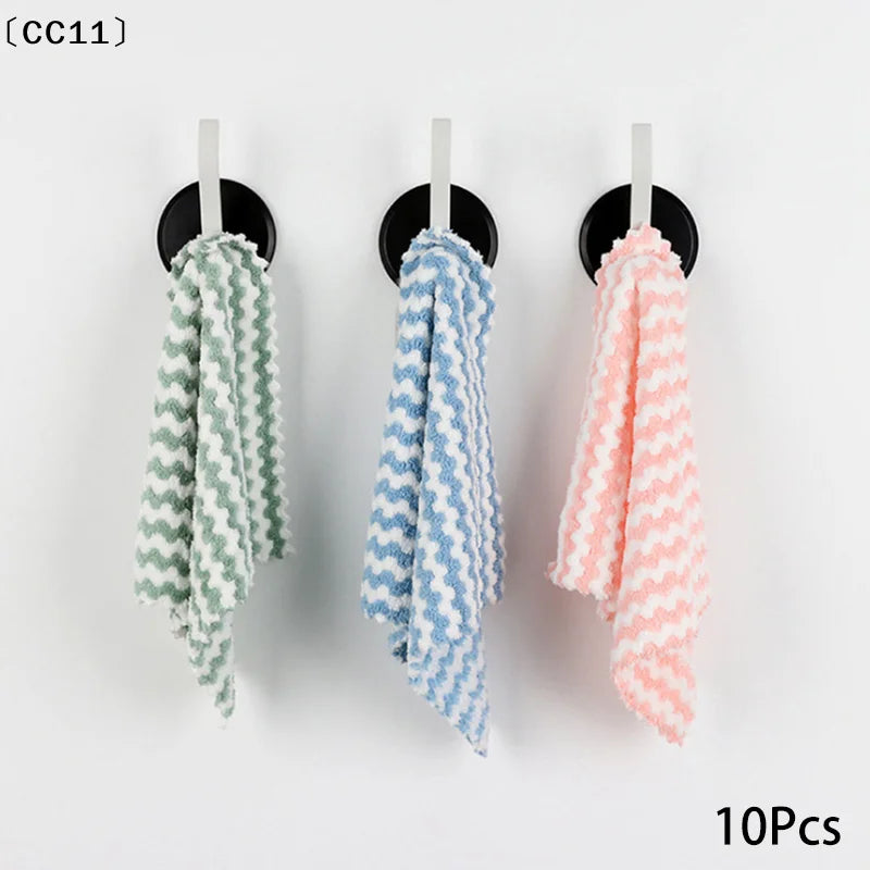 Kitchen Cleaning Rag Coral Fleece Dish Washing Cloth Absorbent Qme