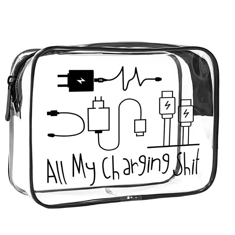Transparent Single-Sided Print Cosmetic Bag Portable Travel Toiletry Bag Thickened Makeup Bags Organizer PVC Storage Pouch Qme A10