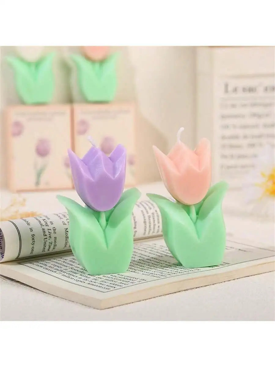 Colorful Tulip Scented Candle Suitable Valentine's Day Gifts Home Qme