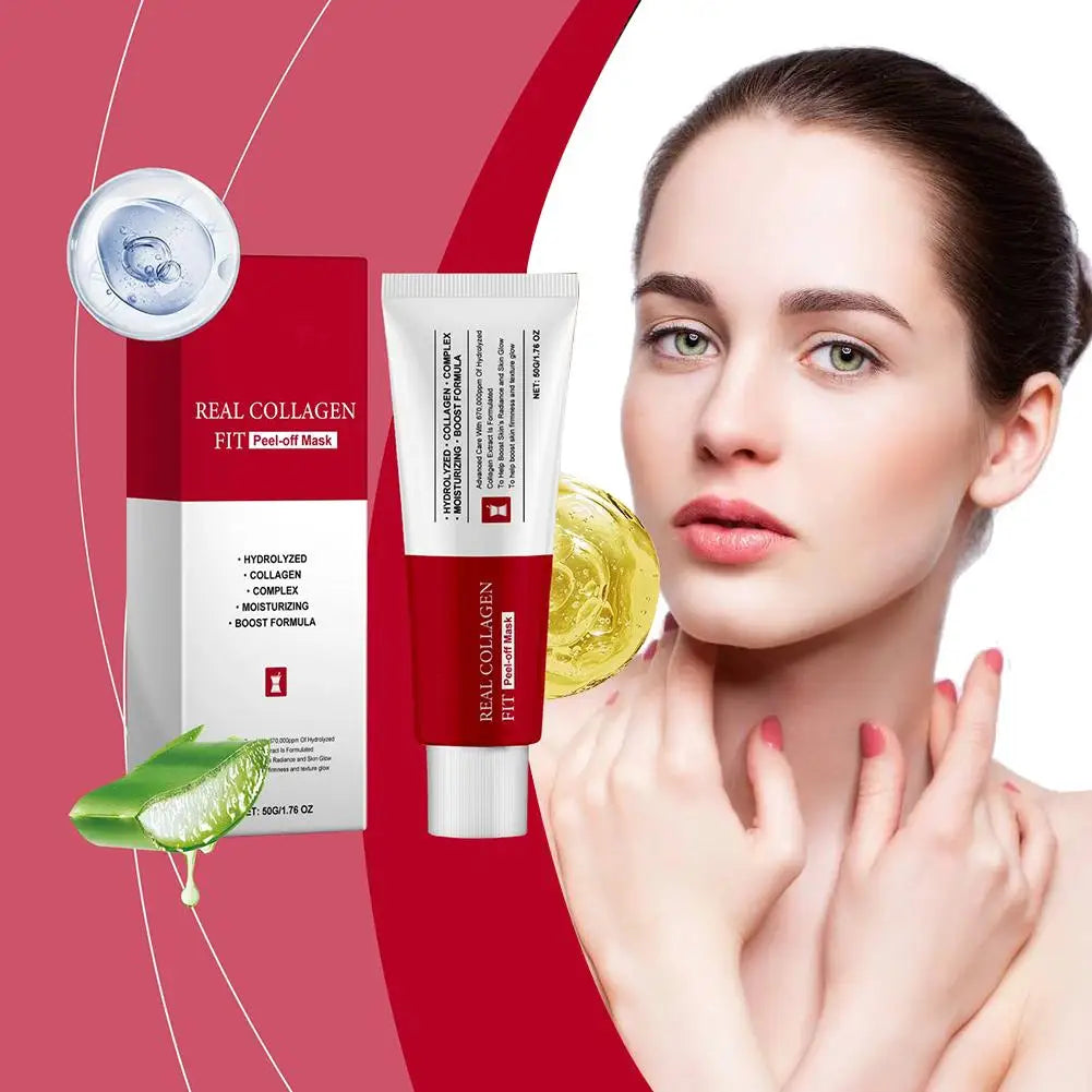 Collagen Peel Off Face Mask Glowy Skin Deep Moisturizing Collagen Night Wrapping Mask Elasticity Hydration Brighten Skin Care Qme