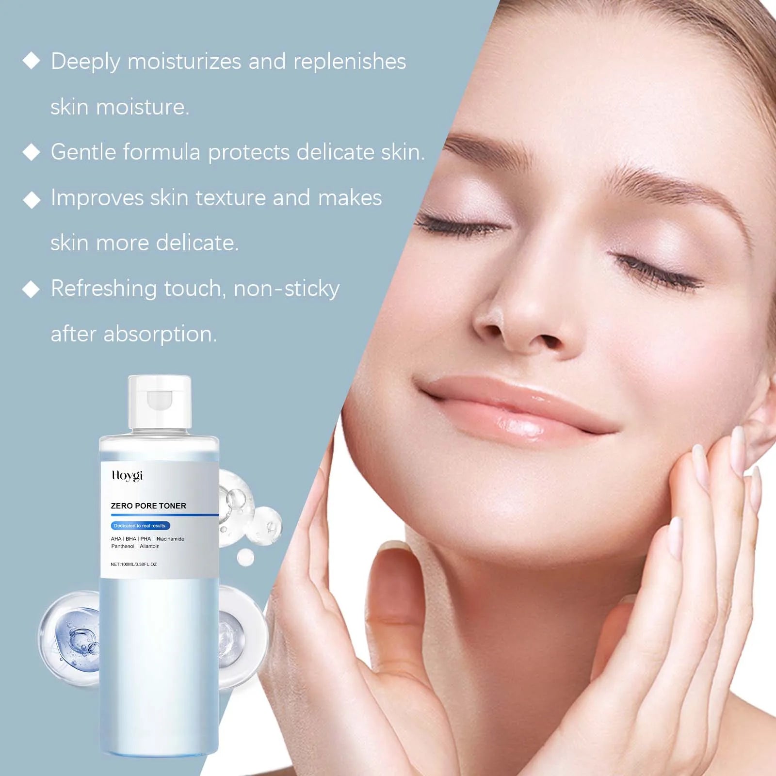 Exfoliating Hydrating Toner Moisturizing Smoothing Brighten Skin Pore Refining Improve Dry Skin Zero Pore Toner Soothing Formula Qme