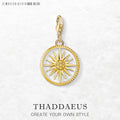 Dangle Charm Pendant Golden Sun Europe Club Fine Jewelry For Women Men Vintage Gift In 925 Sterling Silver Qme Lobster Clasp