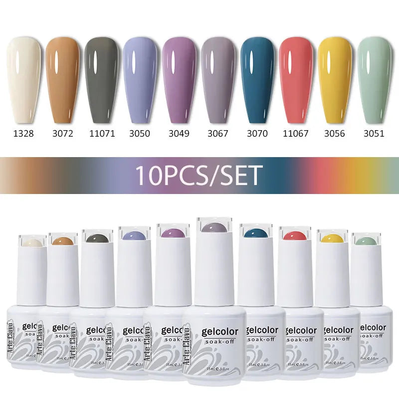 Arte Clavo 4 6 8 Gel Nail Polish Art Soak Off UV Colorful Semi