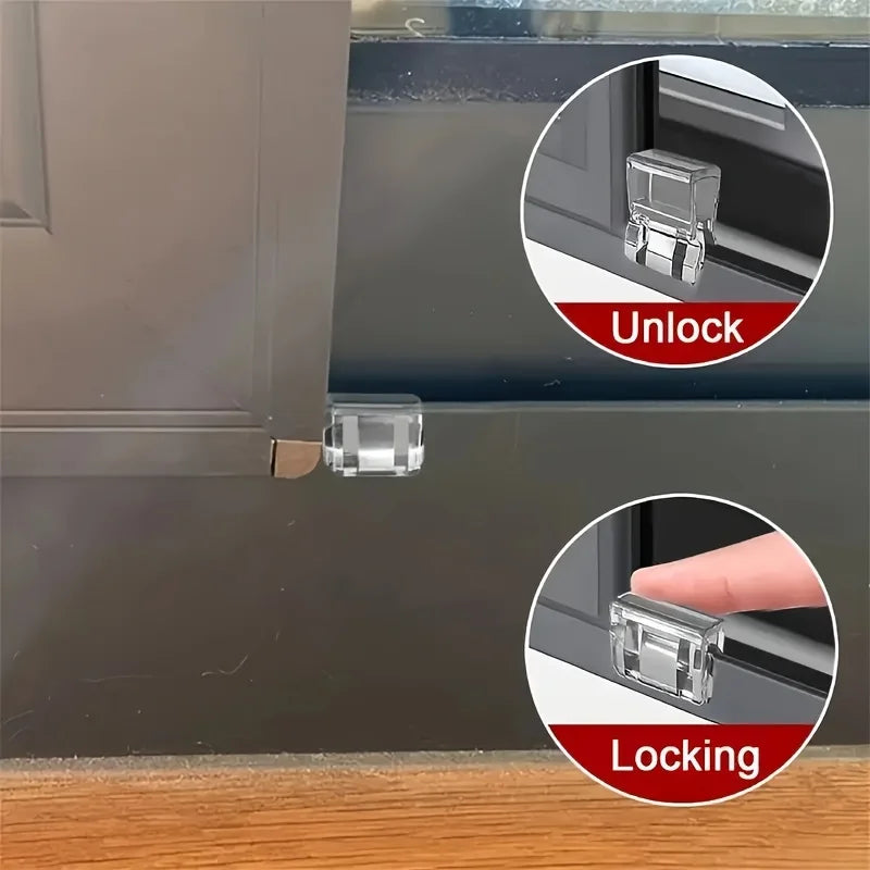 6-Piece heavy-duty sliding window lock, screen fixing clip, window rail fixing safety clip, screen window and door safety plug Qme