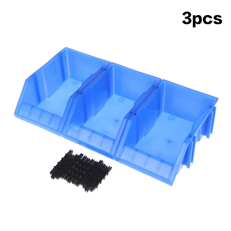 1 2 Stackable Bin Parts Storage Organizer Garage Bins Plastic Screw Qme 3Pcs