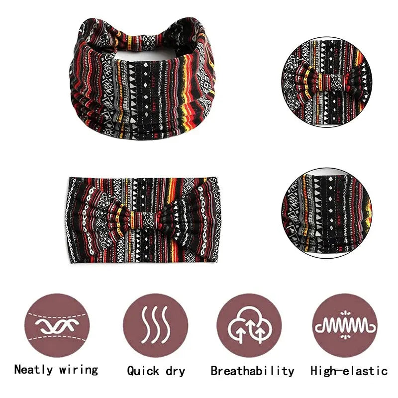 Bohemian Trendy Yoga Motion Hairpie Sweat-Absorbing Sweat Absorption And Elastic Cotton Head Ladies Headwear Hair Accessories Qme