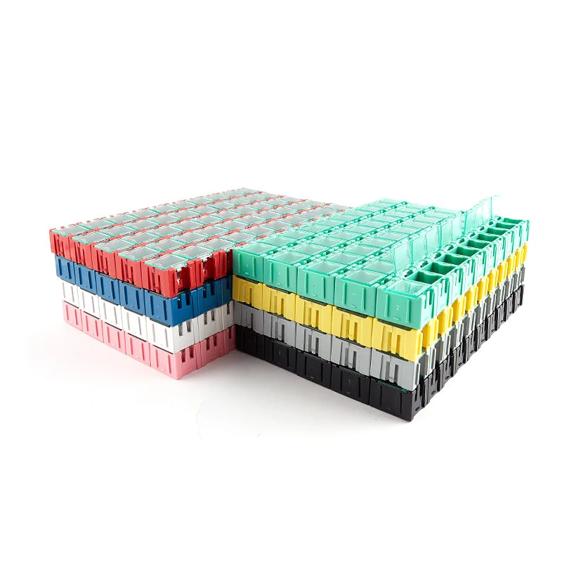 50Pcs/Set SMD SMT Electronic Component Container Mini Storage Boxes kit desk organizer Qme