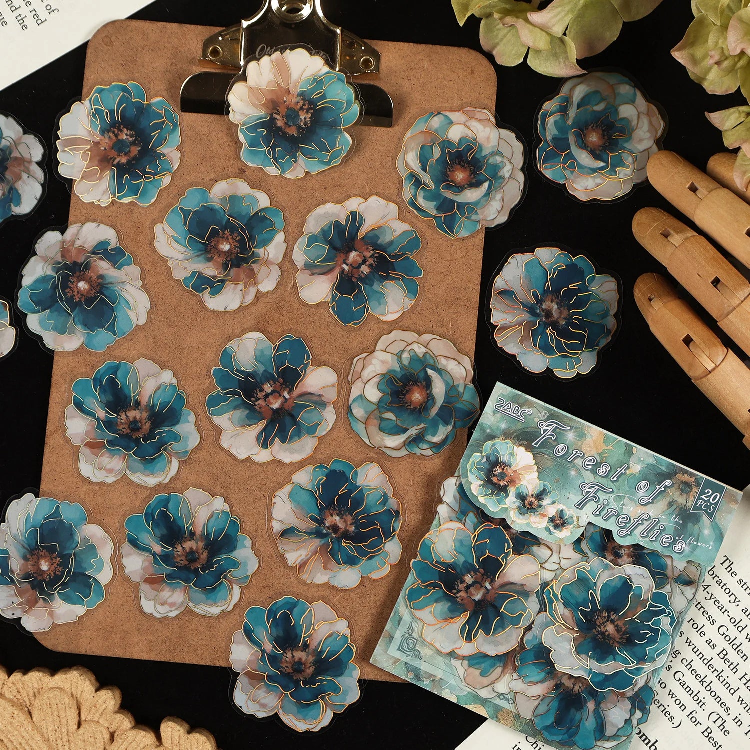 20/40 Pcs Kawaii Creative flower plant Sticker Pack hand tent DIY Stick Labels Scrapbooking Stickers Junk Journal Supplies Qme