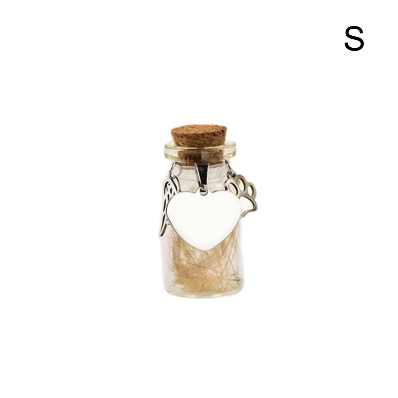 Pet Memorial Urn Container Bottle Hair Dogs Cats Fur Keepsake Storage Qme S