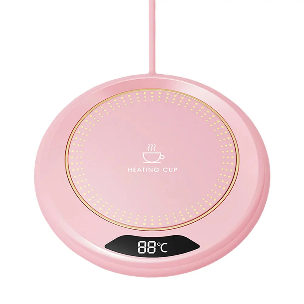 Coffee Mug Warmer for Desk Coffee Cup Warmer 3 Temp Settings Candle Warmer Plate Electric Beverage Warmers for All Cups and Mugs Qme Pink
