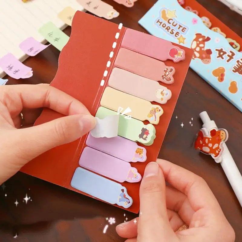 5 10Sets Cute Pony Cartoon Index Sticker Has Stickiness Tearable Qme
