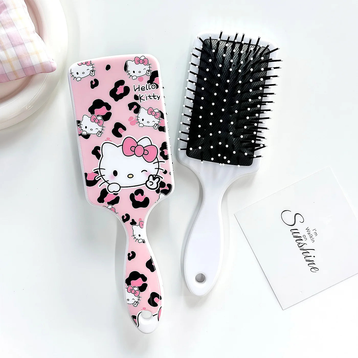 Hello Kitty Kuromi Square Clear Comb Cartoon Cushion Comb Hair Comb & Scalp Massager Air-Cushion Comb Qme 14