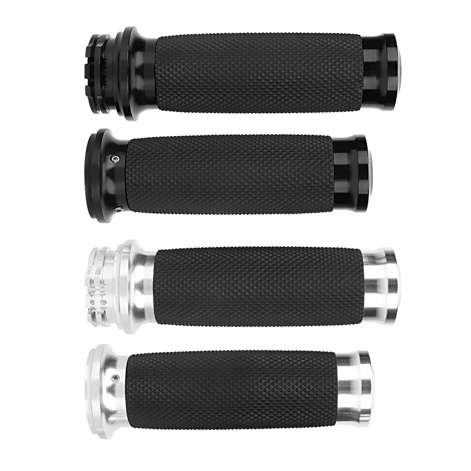 1 Pair Motorcycle 25mm Handgrip Aluminum+Rubber Anti Slip Handlebar Grip Cover Bike Hand Grips Rubber Handlebar Grip Qme