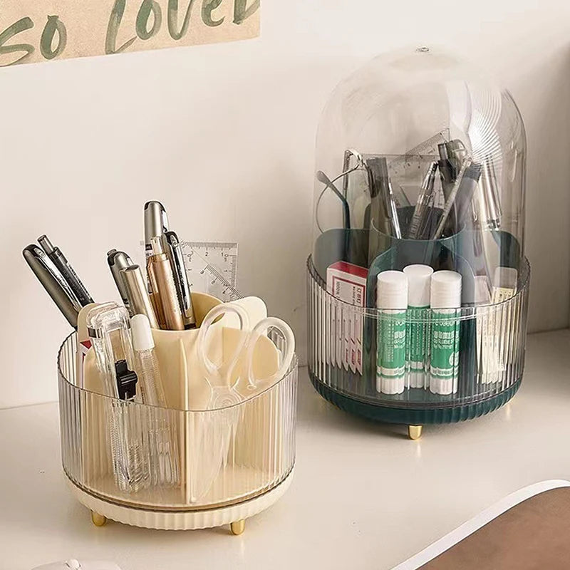 Cosmetics Storage Bucket Grid Lid Transparent Simple Light Makeup Qme