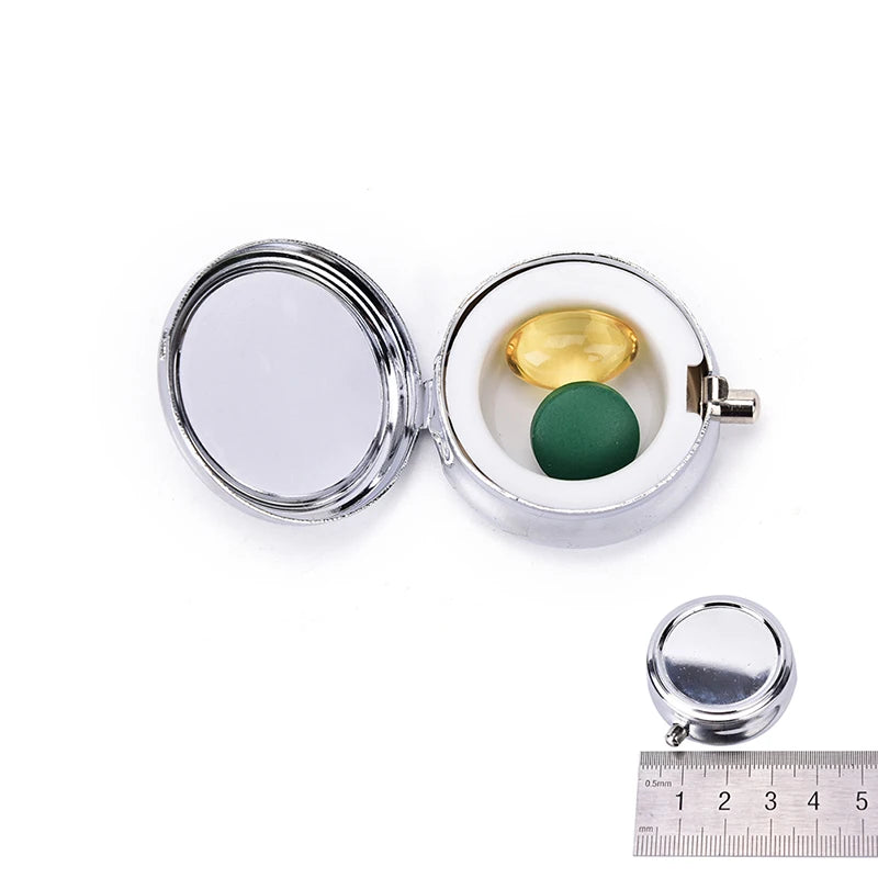 Travel Metal Pill Box Organizer Medicine Container Compartment Qme A1