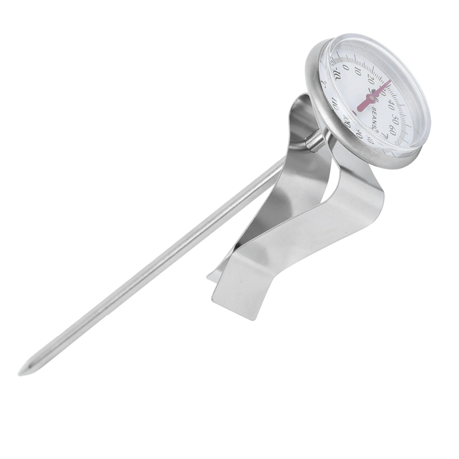 Adjustable Hanging Cooking Thermometer Stainless Steel Temperature Gauge with Clip for Coffee Milk Foaming Kitchen BBQ Tool Qme