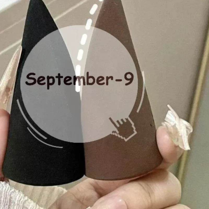 1 Cone Shaped Powder Puff Soft Wet Dry Use Makeup Sponge Liquid Qme