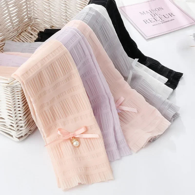 Women Arm Warmer Cute Summer Sun Protection Long Fingerless Gloves Qme