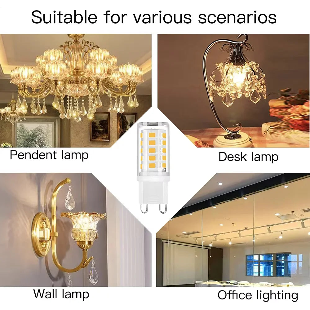 10Pcs G9 LED Bulb 5W 220V G9 LED Lamp SMD2835 G9 LED Corn Light Warm/Cold White Spotlight Replace 30W 50W 80W Halogen Light Qme