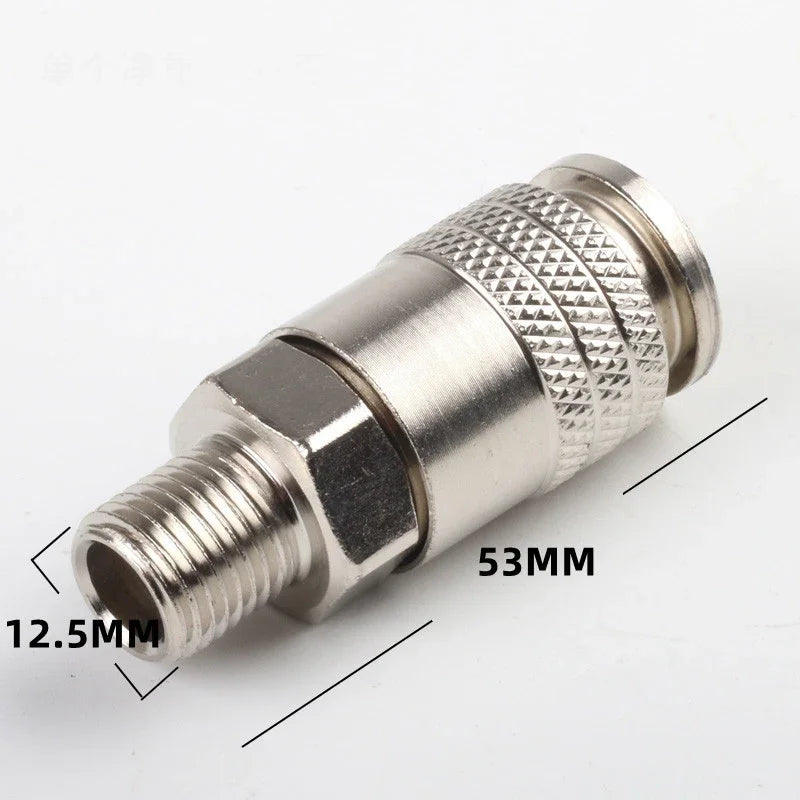 Air Compressor G1/4 Male Thread Pneumatic Fittings Adapter Metal Quick Connector EU Standard For Air Power Tools Accessories Qme