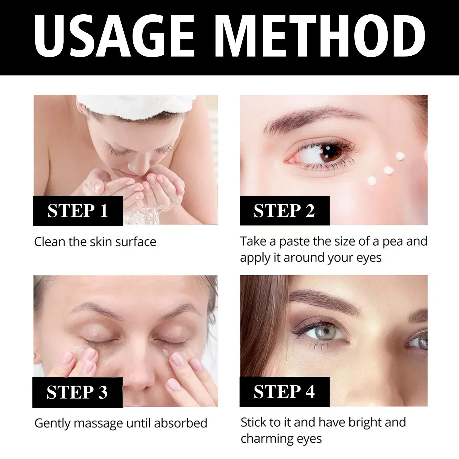 Instant Eye Bag Reduce Cream Collagen Wrinkle Fade Fine Lines Lift Firming Skin Reduce Dark Circle Puffiness Brighten Eye Care Qme
