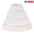 Fashion White Lace Children Skirt Steel Ring Adjustable Princess Skirt 3 Hoops Wedding Petticoat Kids Girls Qme 45cm