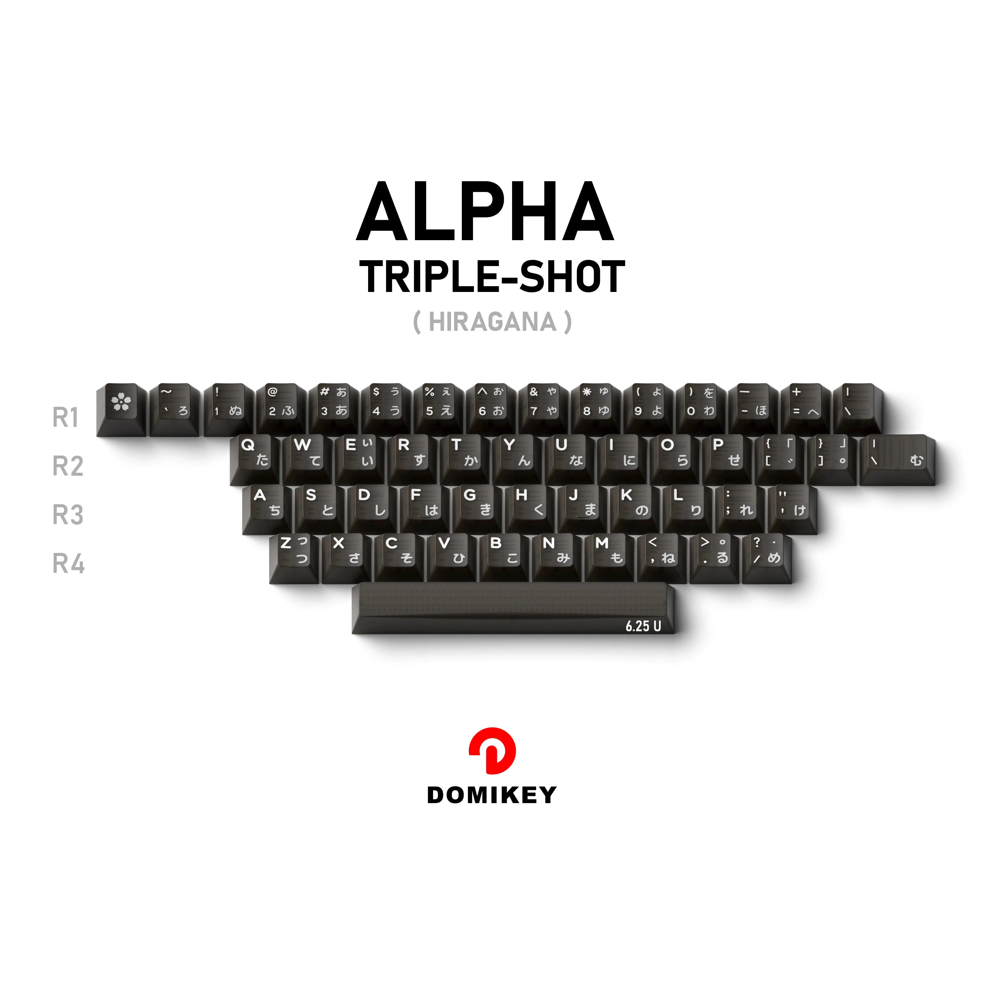 Domikey Obsidian Mechanical Keyboard WOB Cherry Profile ABS Keycaps Black White Triple Double Japanese Black Translucent Keycaps Qme ALPHA TRIPLE SHOT