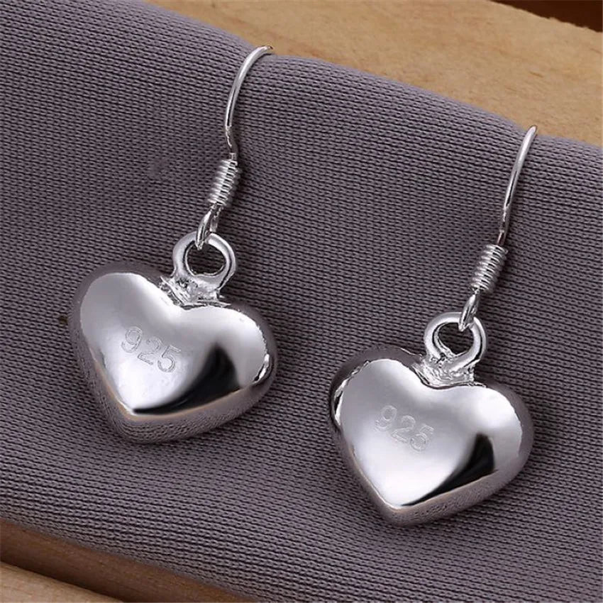 925 Sterling Silver Earrings for Women Fashion Jewelry Love Heart Earrings Couple Gifts Trendsetter Recommendation Qme Default Title