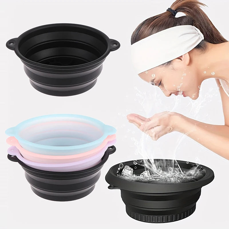 Foldable Silicone Face Ice Bath Bowl Portable Basin Facial Plunge Qme