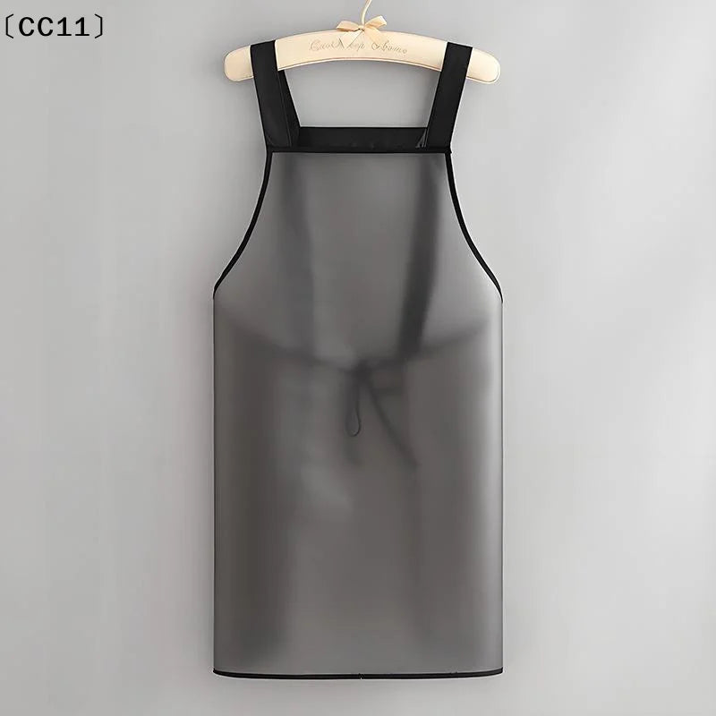 Waterproof Kitchen Apron Household TPU Oil Resistant Work Transparent Qme