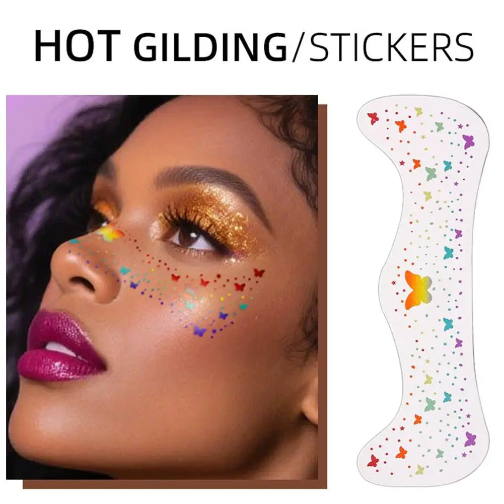 Fourth July Face Tattoos Glitter Freckles Makeup Independence Day Qme