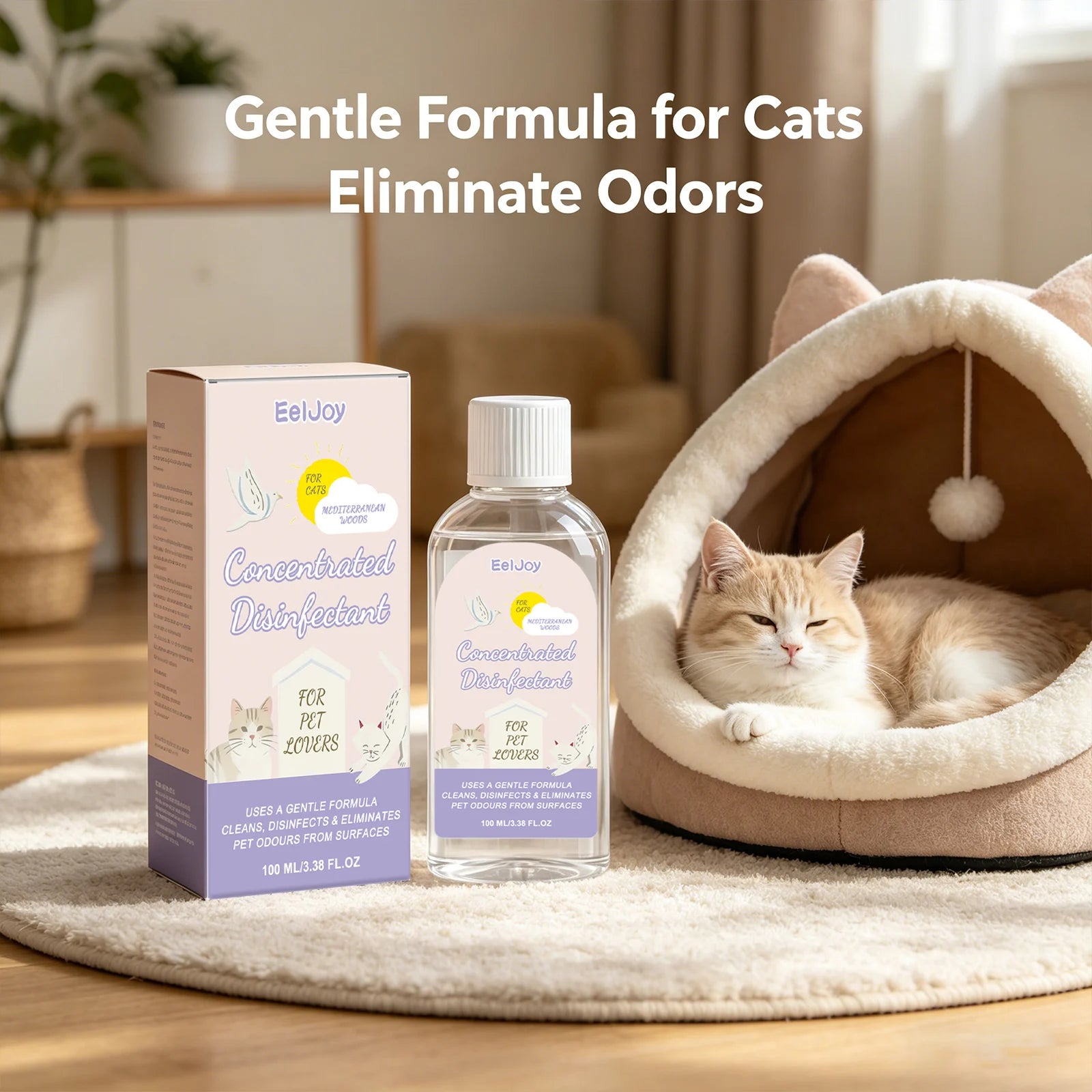 Pet Concentrated Disinfectant 3-in-1 Deep Cleaning Stain Disinfecting Odor-Eliminating Formula Long-Lasting Freshing Pet Cleaner Qme