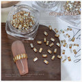 50Pcs Mini Long Strip Zircon Nail Rhinestones Super Sparkle Clear White/Champagne DIY Nail Art Decor Flat-Back 2*4MM Accessories Qme champagne 50pcs